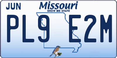 MO license plate PL9E2M