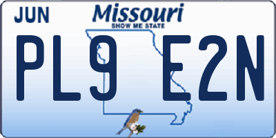MO license plate PL9E2N