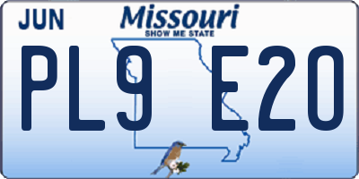 MO license plate PL9E2O