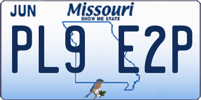 MO license plate PL9E2P