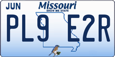 MO license plate PL9E2R