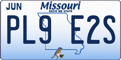 MO license plate PL9E2S