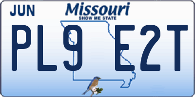 MO license plate PL9E2T