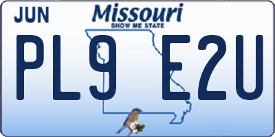 MO license plate PL9E2U