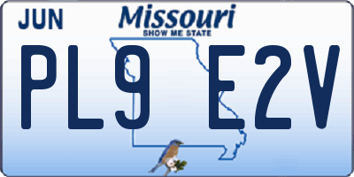 MO license plate PL9E2V
