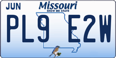 MO license plate PL9E2W