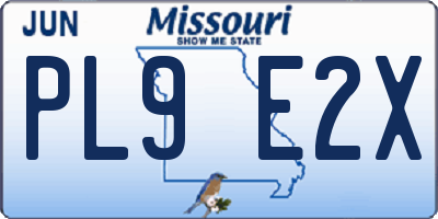 MO license plate PL9E2X
