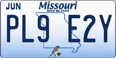 MO license plate PL9E2Y