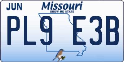 MO license plate PL9E3B