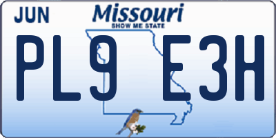 MO license plate PL9E3H
