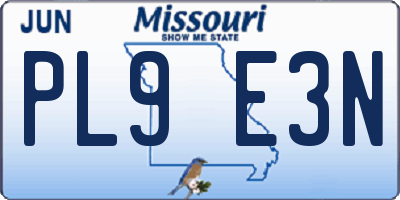 MO license plate PL9E3N