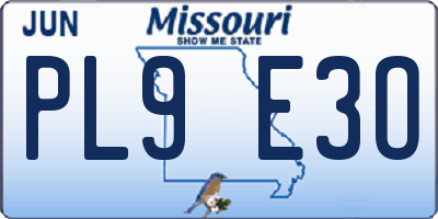 MO license plate PL9E3O