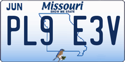 MO license plate PL9E3V