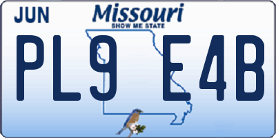 MO license plate PL9E4B