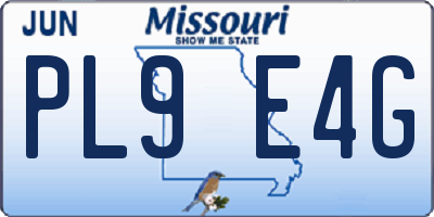 MO license plate PL9E4G