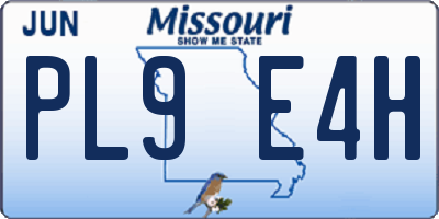 MO license plate PL9E4H