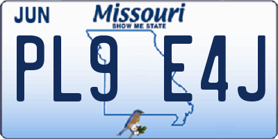 MO license plate PL9E4J