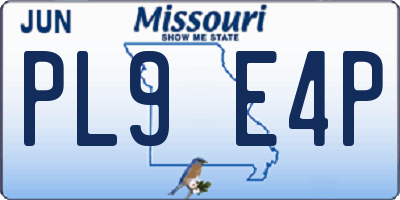 MO license plate PL9E4P