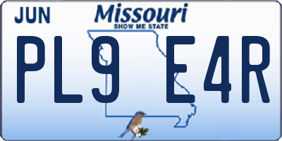 MO license plate PL9E4R