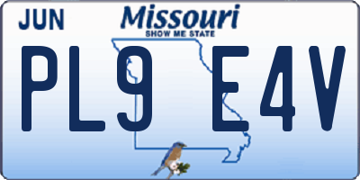 MO license plate PL9E4V