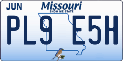 MO license plate PL9E5H