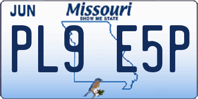 MO license plate PL9E5P