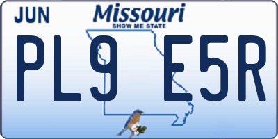 MO license plate PL9E5R