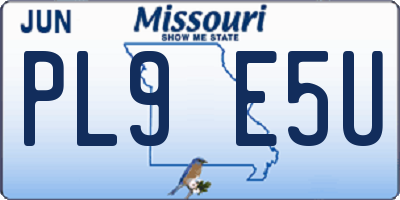 MO license plate PL9E5U