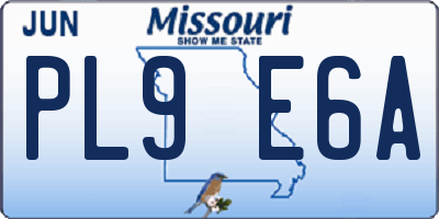 MO license plate PL9E6A