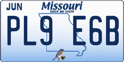 MO license plate PL9E6B