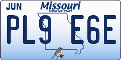 MO license plate PL9E6E