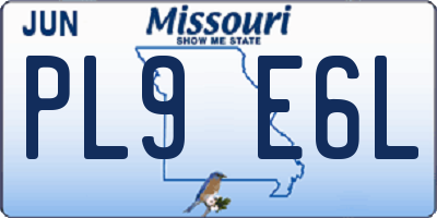 MO license plate PL9E6L