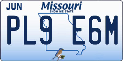 MO license plate PL9E6M
