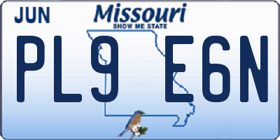 MO license plate PL9E6N