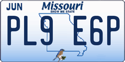 MO license plate PL9E6P