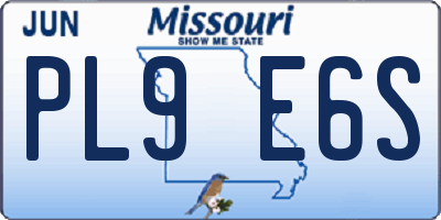 MO license plate PL9E6S