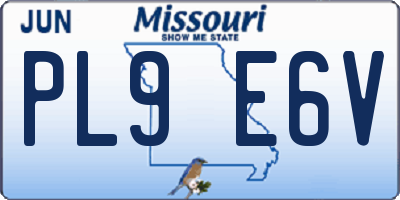 MO license plate PL9E6V