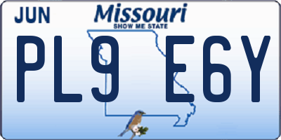 MO license plate PL9E6Y