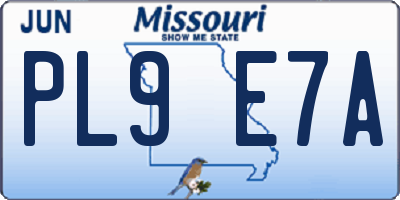 MO license plate PL9E7A