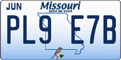 MO license plate PL9E7B