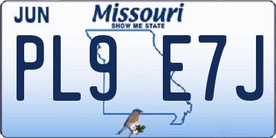 MO license plate PL9E7J
