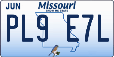 MO license plate PL9E7L