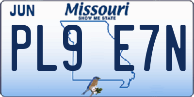 MO license plate PL9E7N