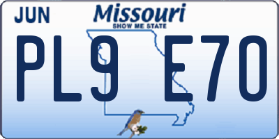 MO license plate PL9E7O