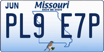 MO license plate PL9E7P