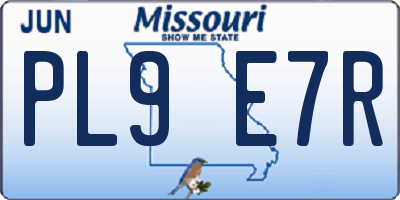 MO license plate PL9E7R