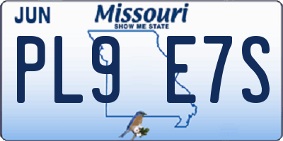 MO license plate PL9E7S