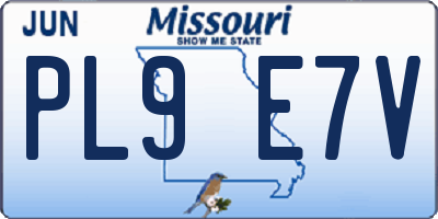 MO license plate PL9E7V
