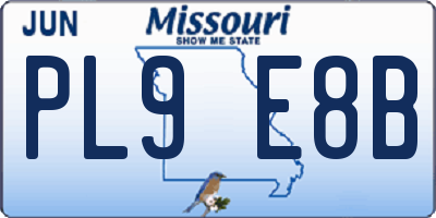 MO license plate PL9E8B
