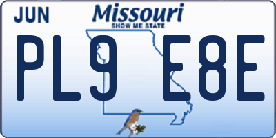 MO license plate PL9E8E